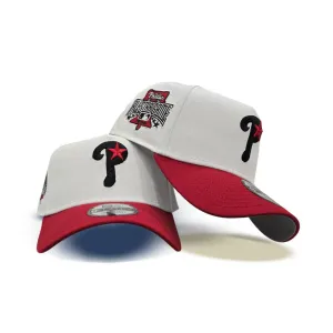 White Philadelphia Phillies Red Curved Brim Gray Bottom 1996 All Star Game Side Patch New Era A-Frame 9Forty Snapback