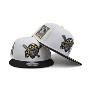 White Pittsburgh Pirates Black Visor Yellow Bottom Pirates Side Patch New Era 9Fifty Snapback
