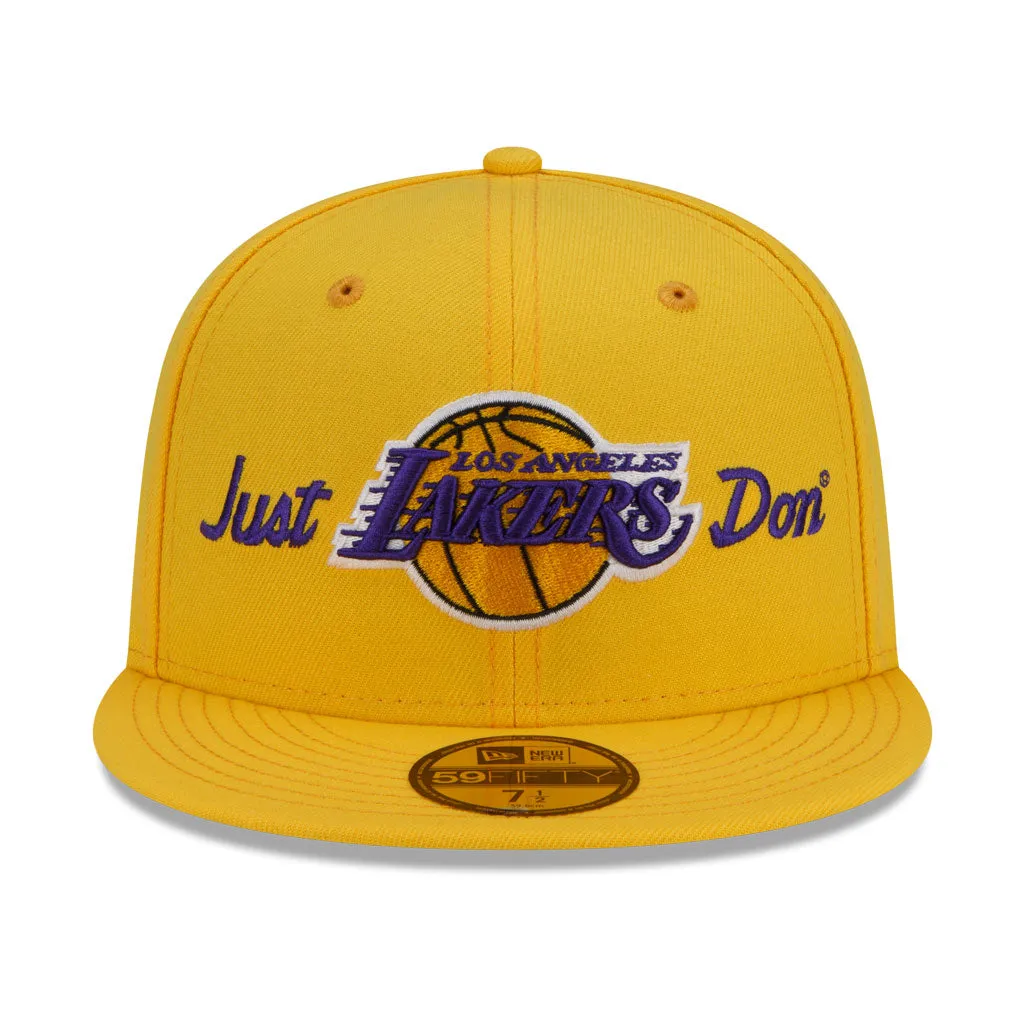 Yellow Los Angeles Lakers Gray Bottom New Era X Just Don New Era 59FIFTY Fitted