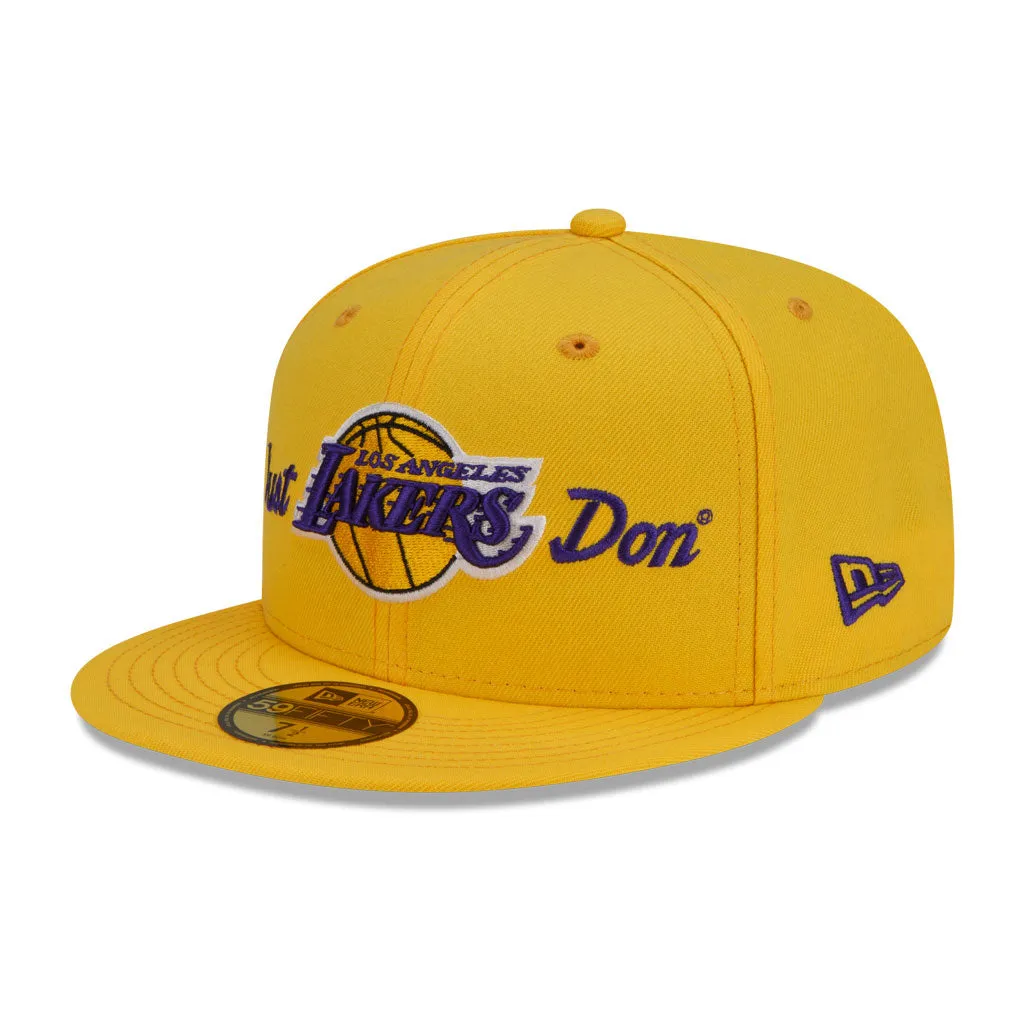 Yellow Los Angeles Lakers Gray Bottom New Era X Just Don New Era 59FIFTY Fitted